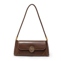 All-Match Retro Textured Shoulder Bag in Vegan Leather with Sandwich Pocket