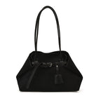 Retro Frosted Vegan Leather Tote Bag Large Capacity Shoulder Bag