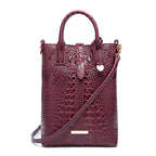 Women's Retro Multi-color Concave-convex Crocodile Pattern Shoulder Bag