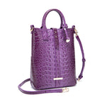 Women's Retro Multi-color Concave-convex Crocodile Pattern Shoulder Bag