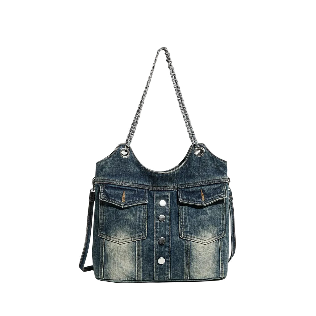 Sacrum Denim Shoulder Bag – Retro Jean Underarm Bag