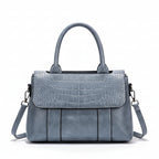 Crossbody Shoulder Bag in Vegan Leather with Crocodile and Stone Patterns